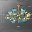 Серия дизайнерских люстр на лучевом каркасе со стеклянными рассеивателями в форме лепестков с панцирной поверхностью LUCIA C фото 4